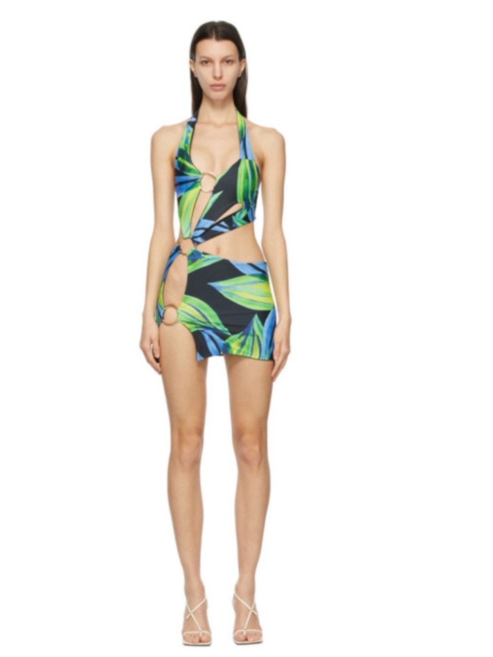 Louisa Ballou Black Dress with Blue & Green Accents